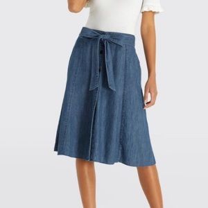 Draper James button front chambray midi skirt